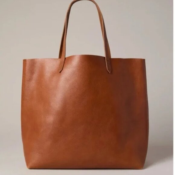 Madewell The Transport Tote – Classic Leather Shoulder Bag, English Saddle - Picture 1 of 9
